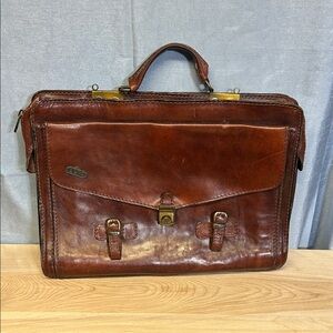 Vintage ALDO Brown real Leather Men's Briefcase